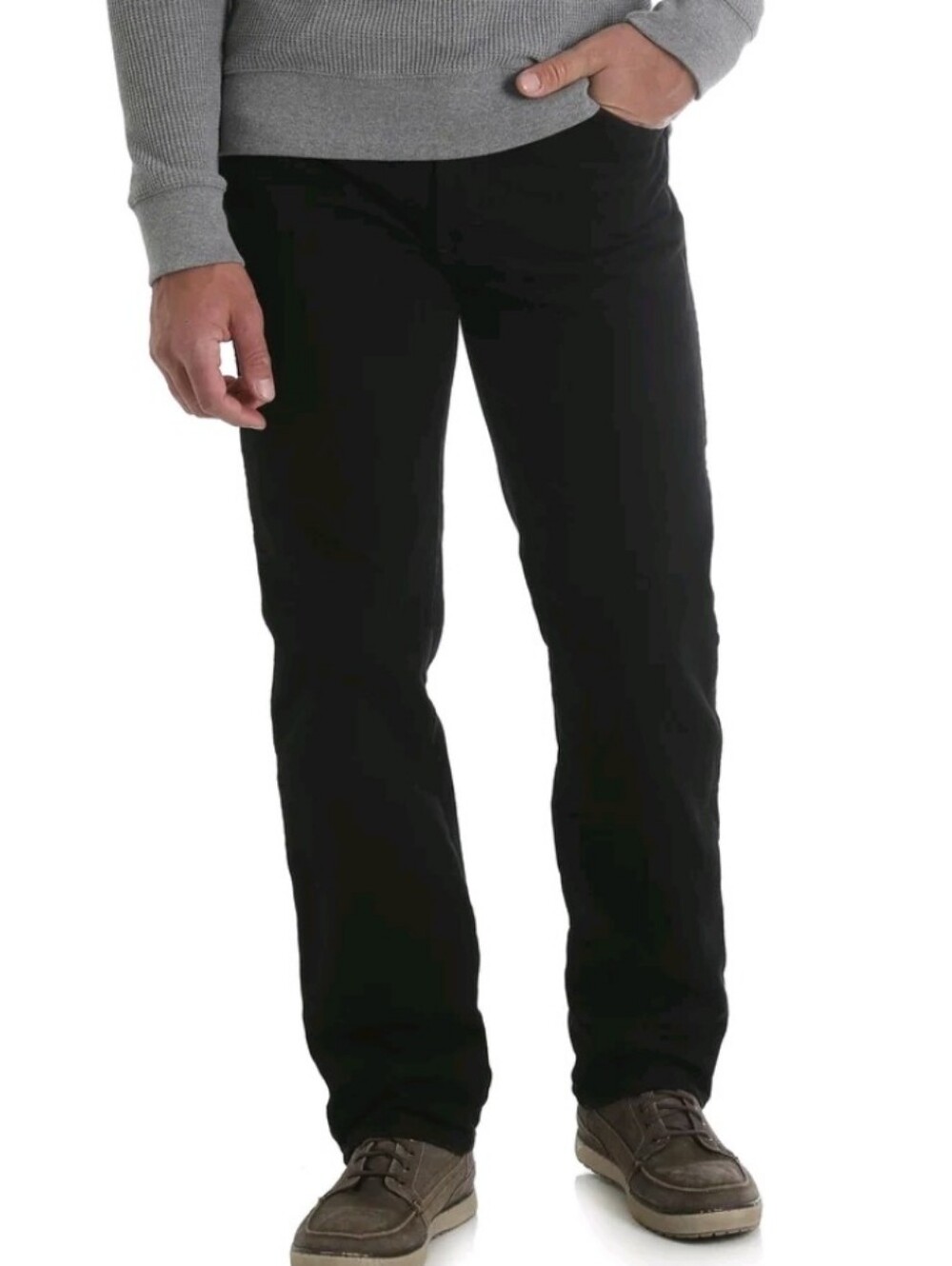 NWT Men's Rustler By Wrangler Black Regular Fit Straight-Leg Jeans Size; 30x30